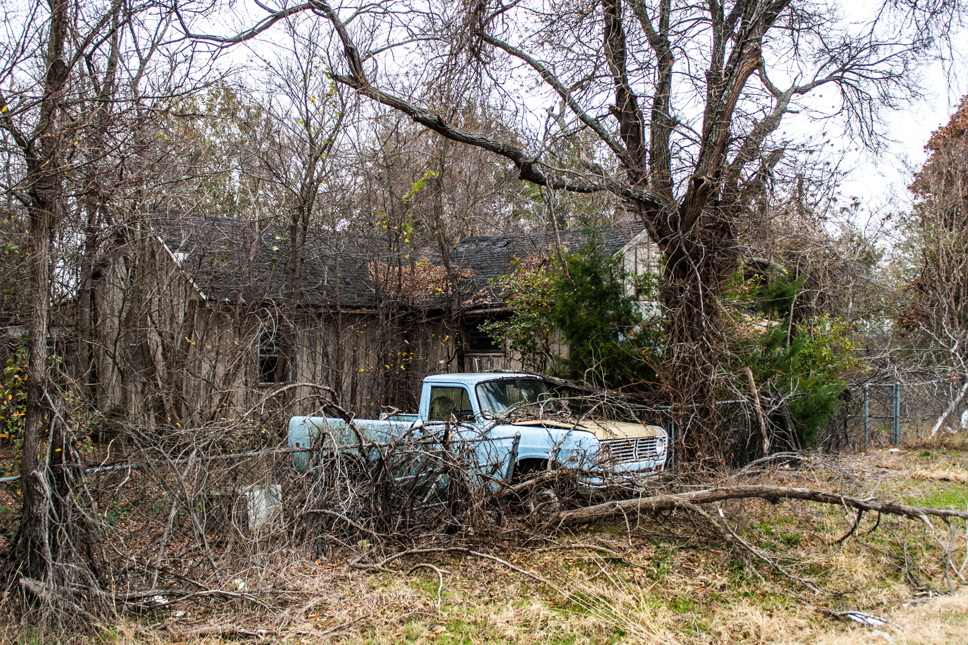 Reagan, Texas - A Branchy House and Truck (side far)