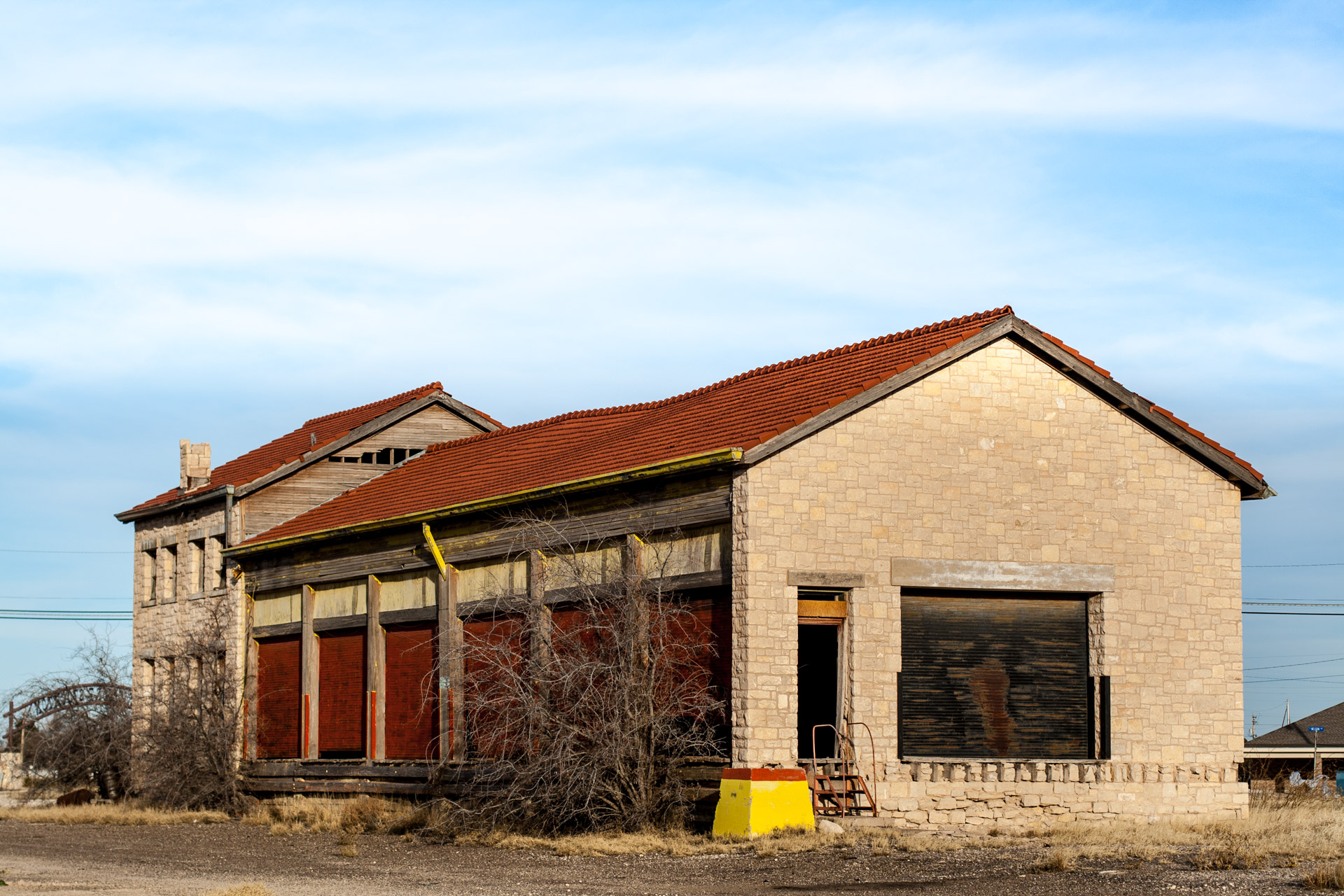 Fort Stockton, Texas - A Colorful Train Depot (angle far)