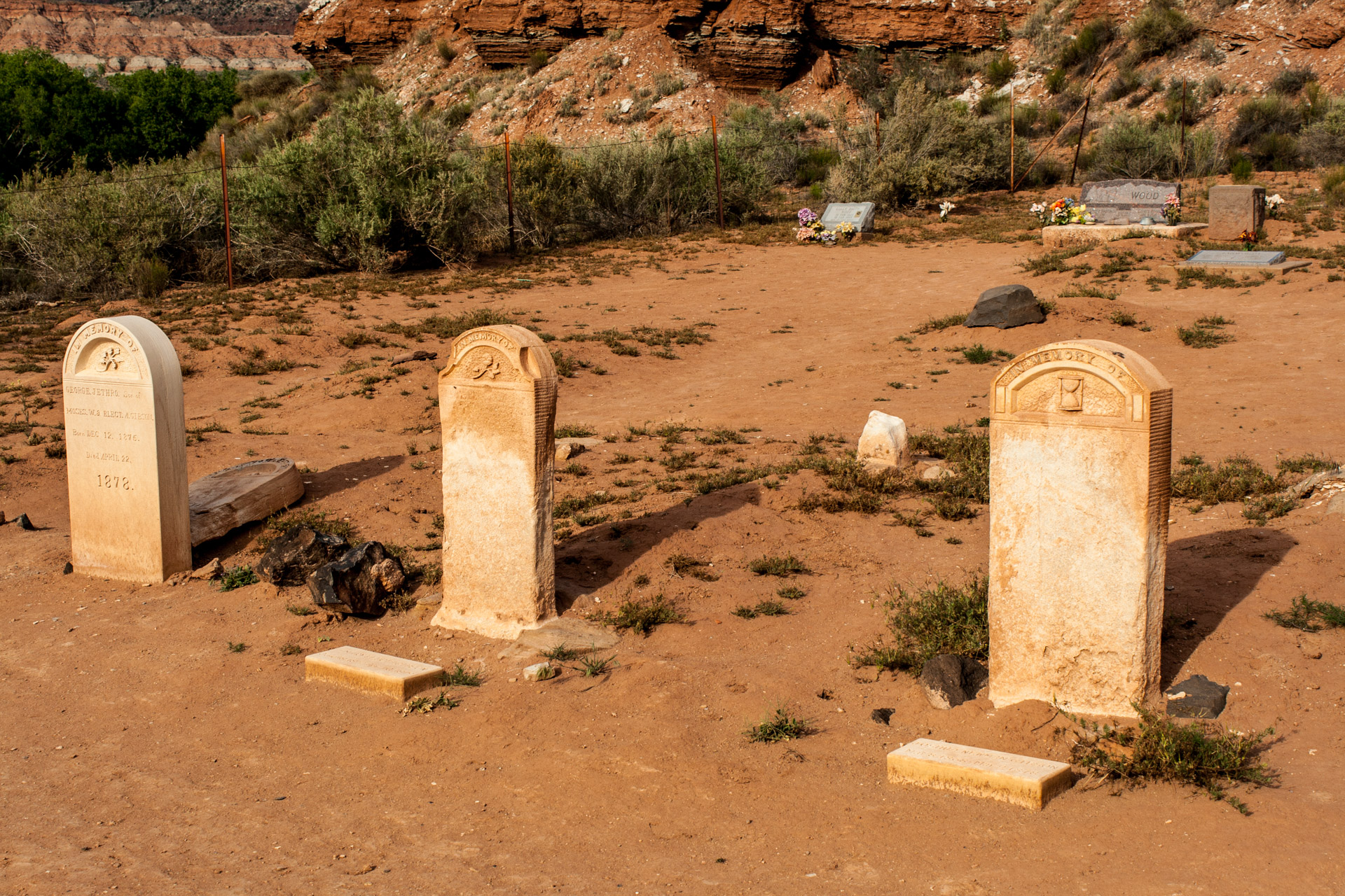 A Desert Ghost Town Cemetery (three stones)