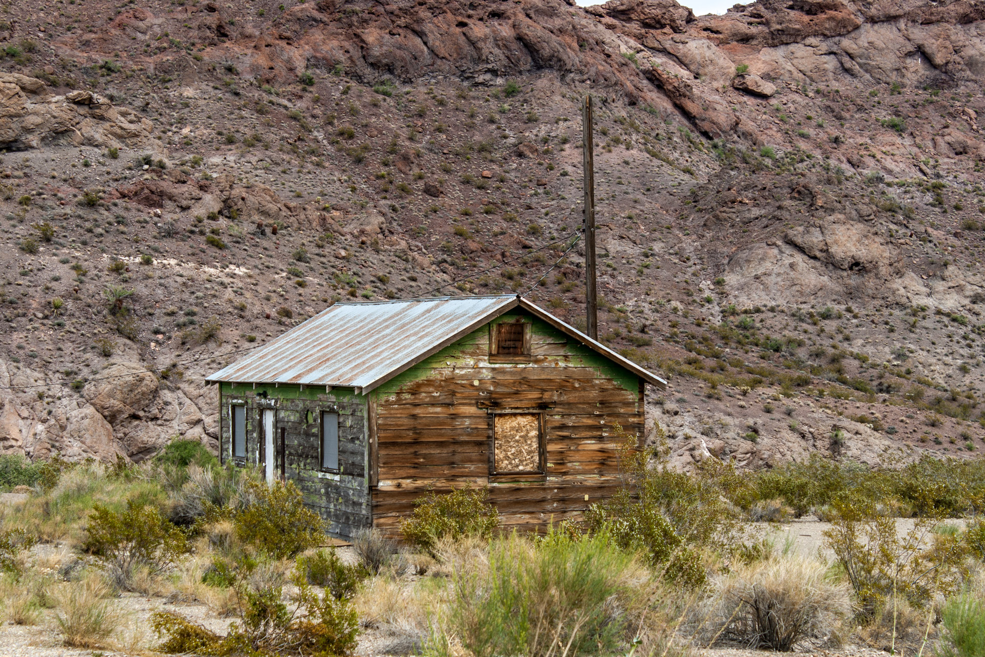 Nelson, Nevada - A Weathered Mining Town House (close)