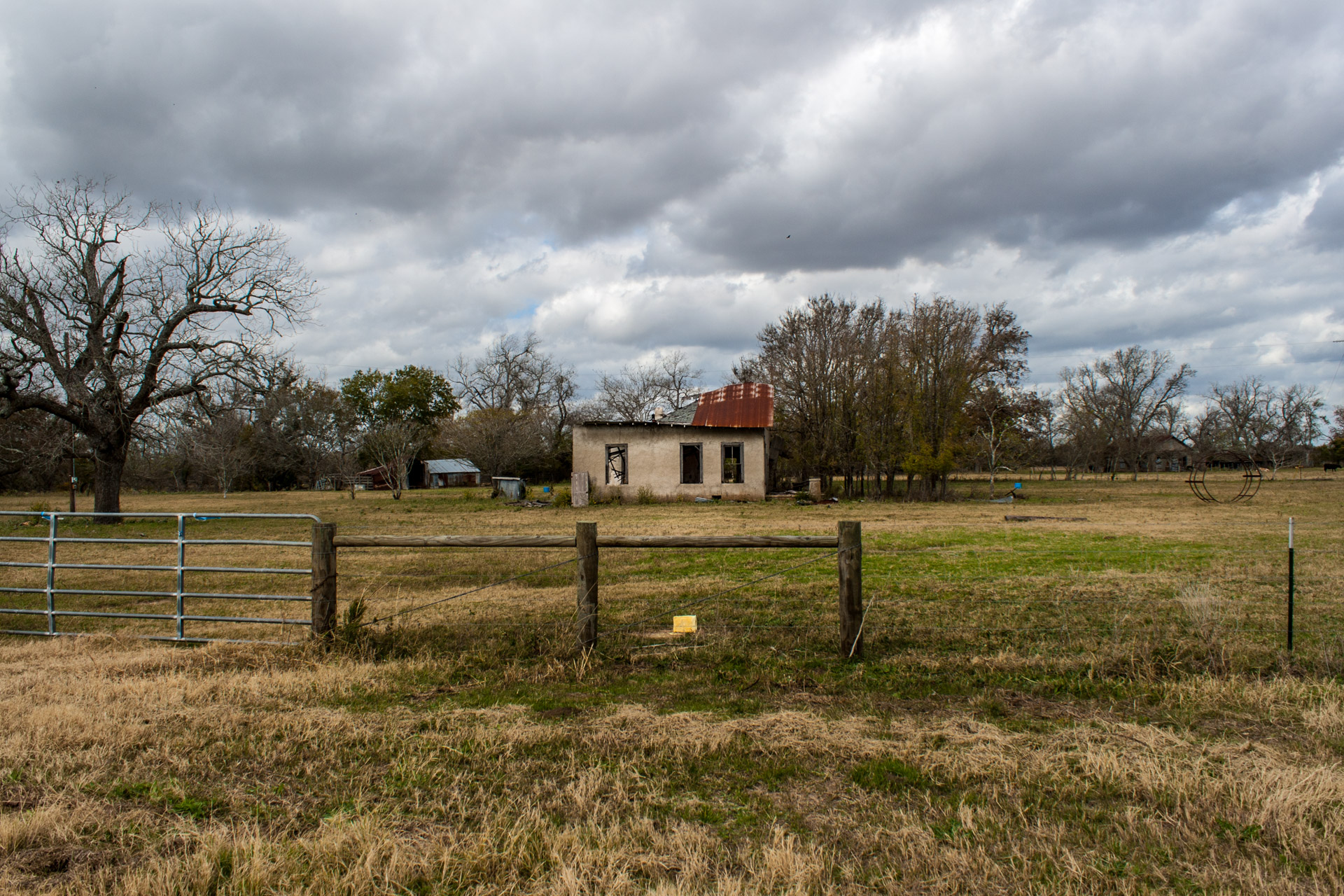 La Grange, Texas - An Impacted Roof Farmhouse (front far)