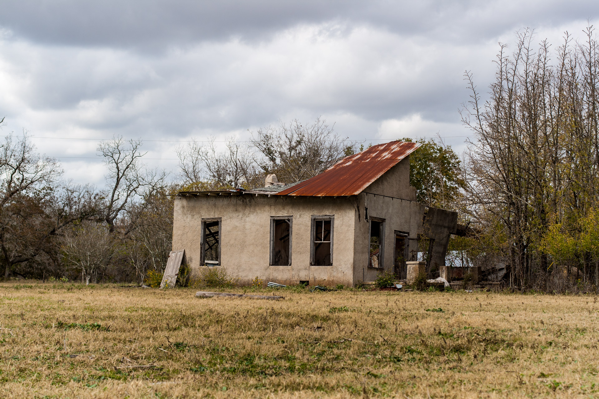 La Grange, Texas - An Impacted Roof Farmhouse (front right)