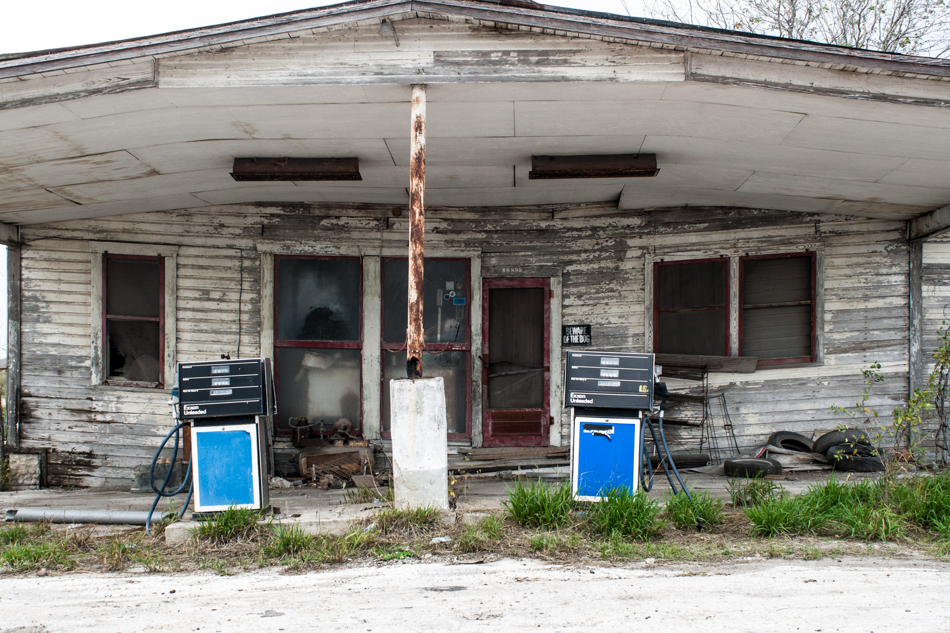 Helena, Texas - An Uneven Gas Station (front close)