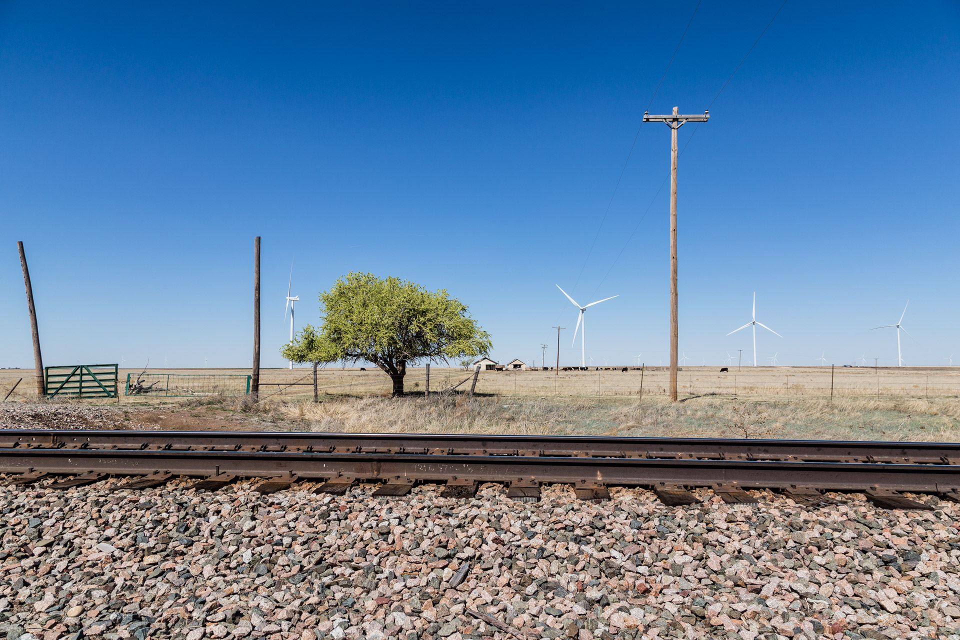 Railroad Tracks and Wind Turbines (far tracks 1)