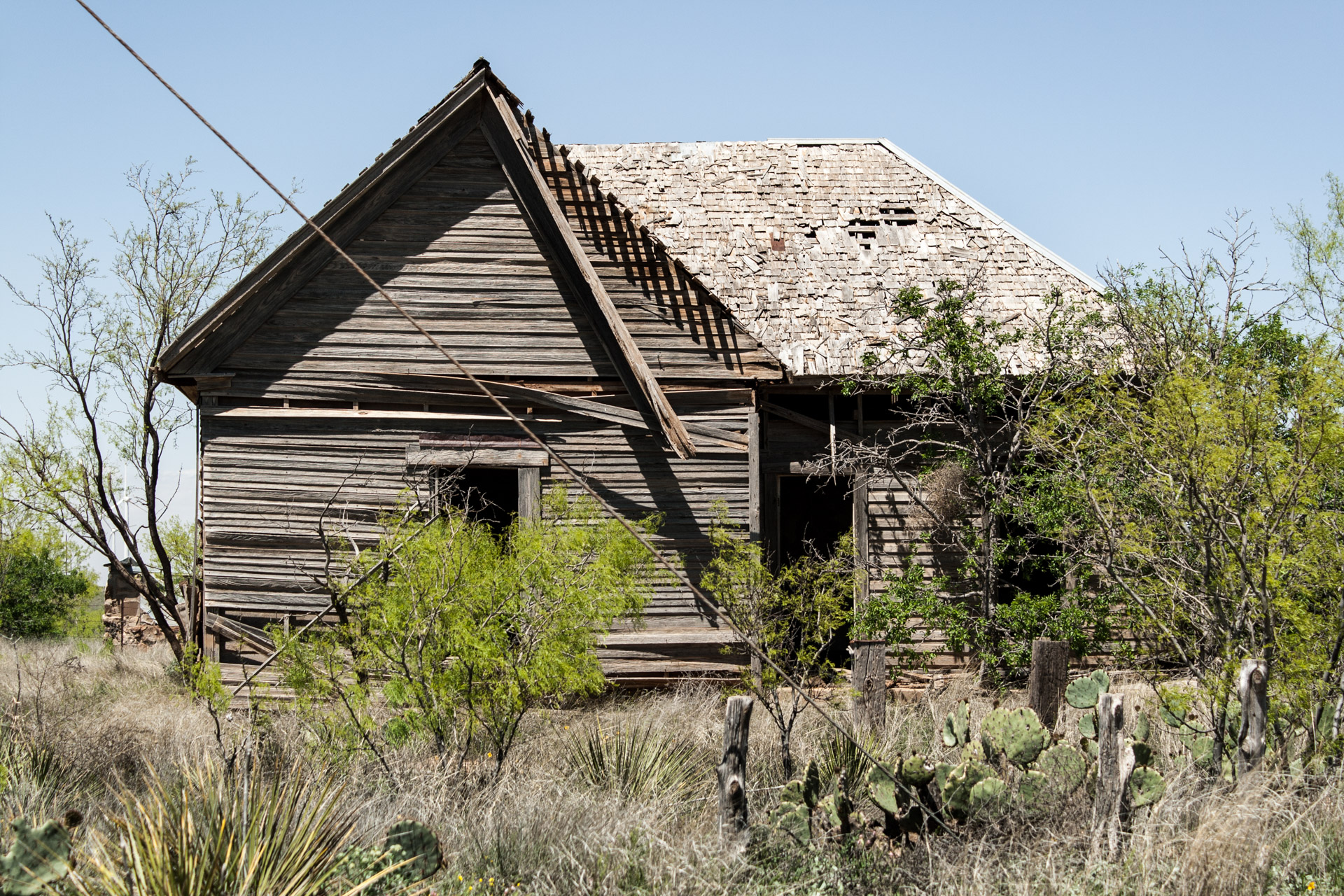 Wind Turbine Community Wooden House (front close)