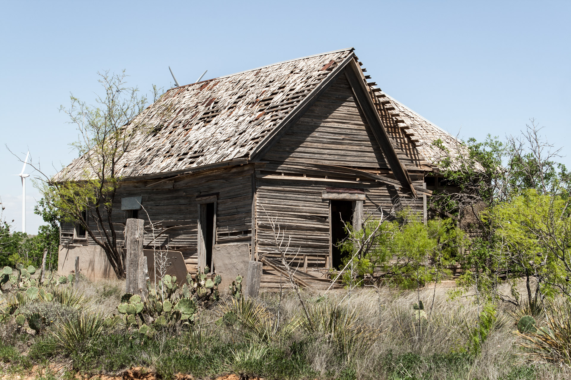 Wind Turbine Community Wooden House (left angle)