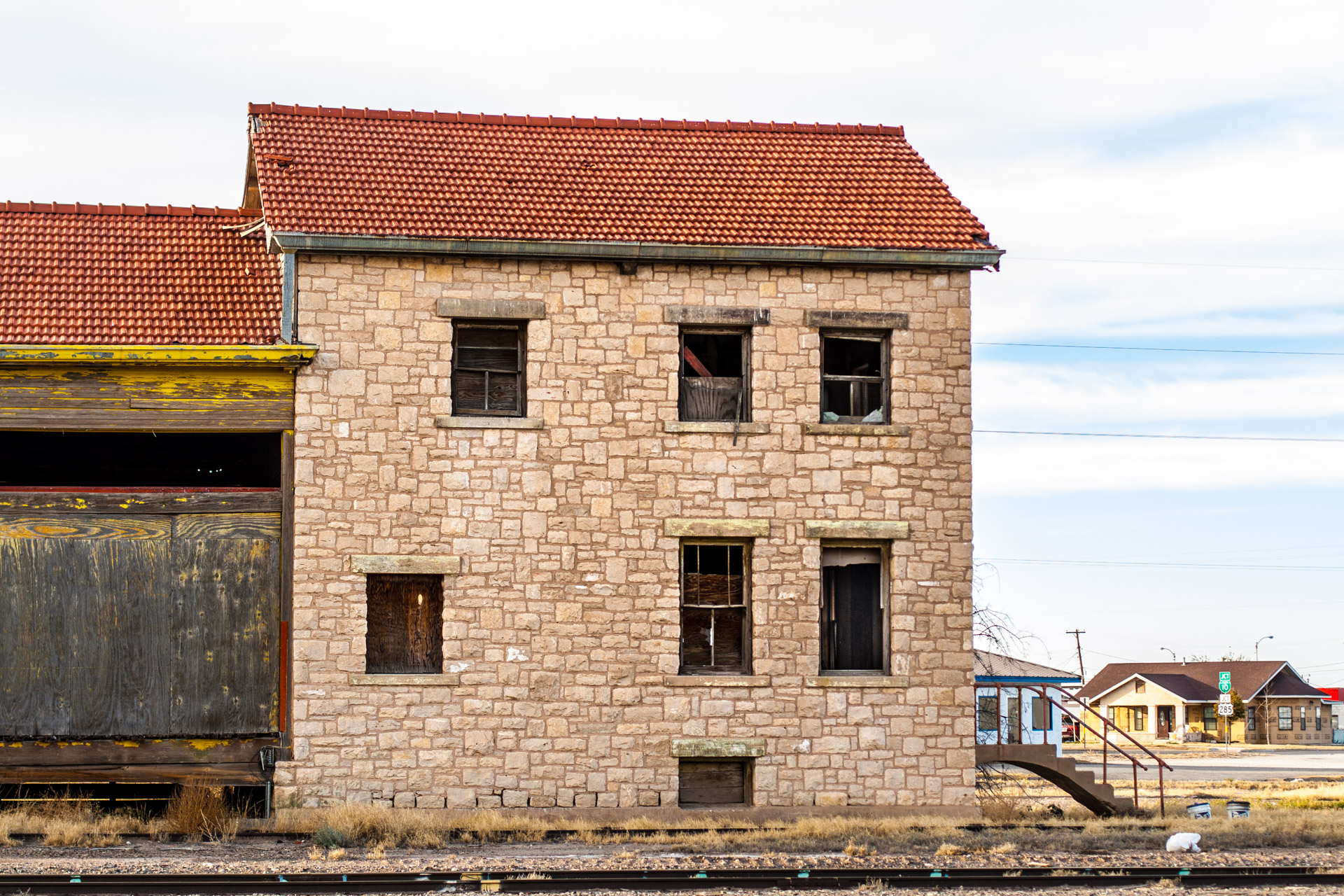 Fort Stockton, Texas - A Colorful Train Depot (back close)