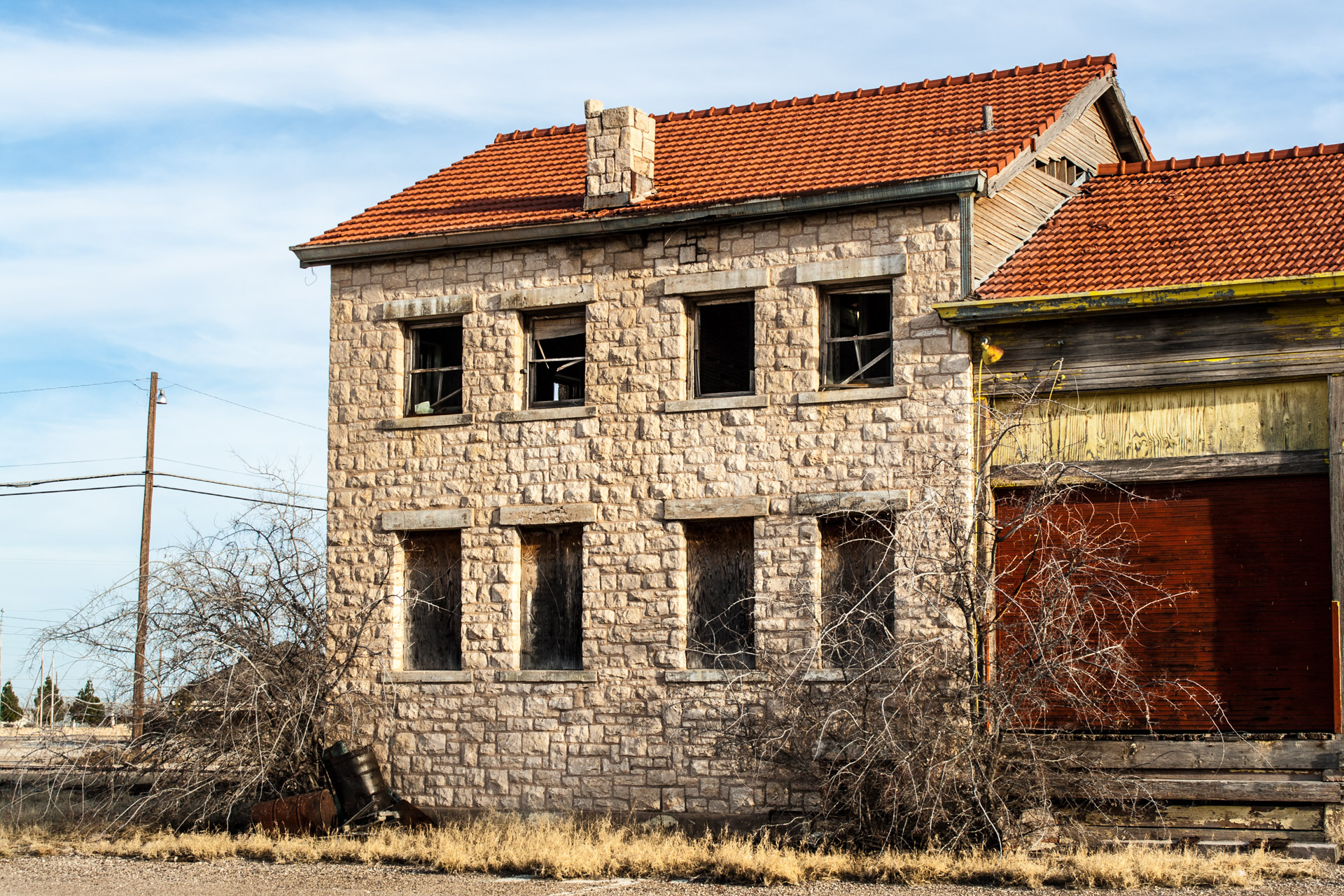 Fort Stockton, Texas - A Colorful Train Depot (front close)