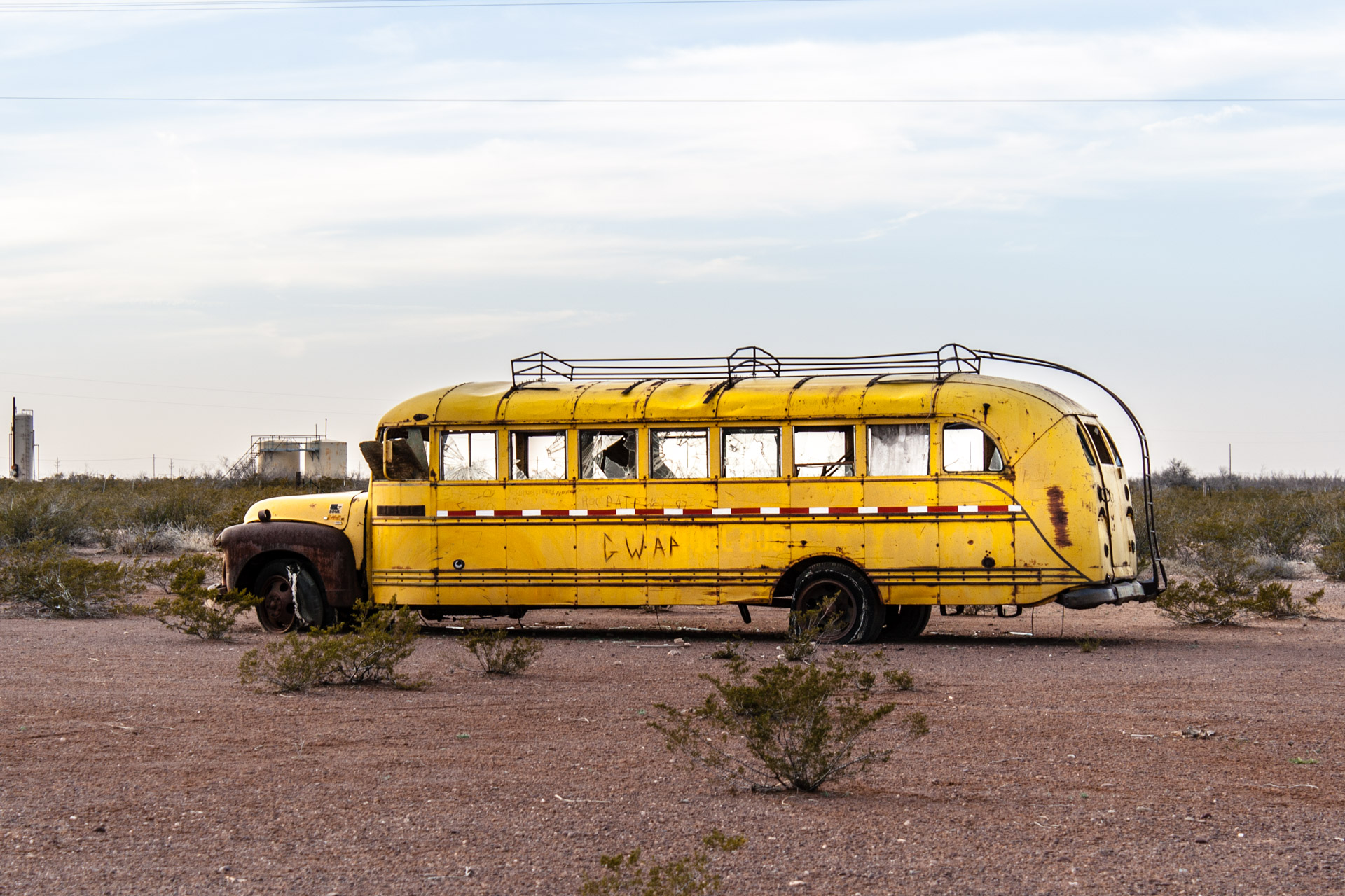 Deserted School Bus-Angle Close