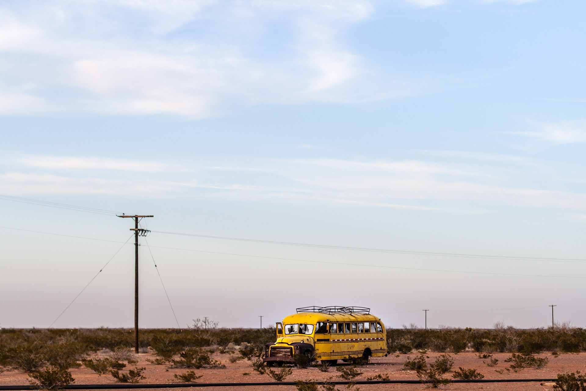 Deserted School Bus-Angle Far