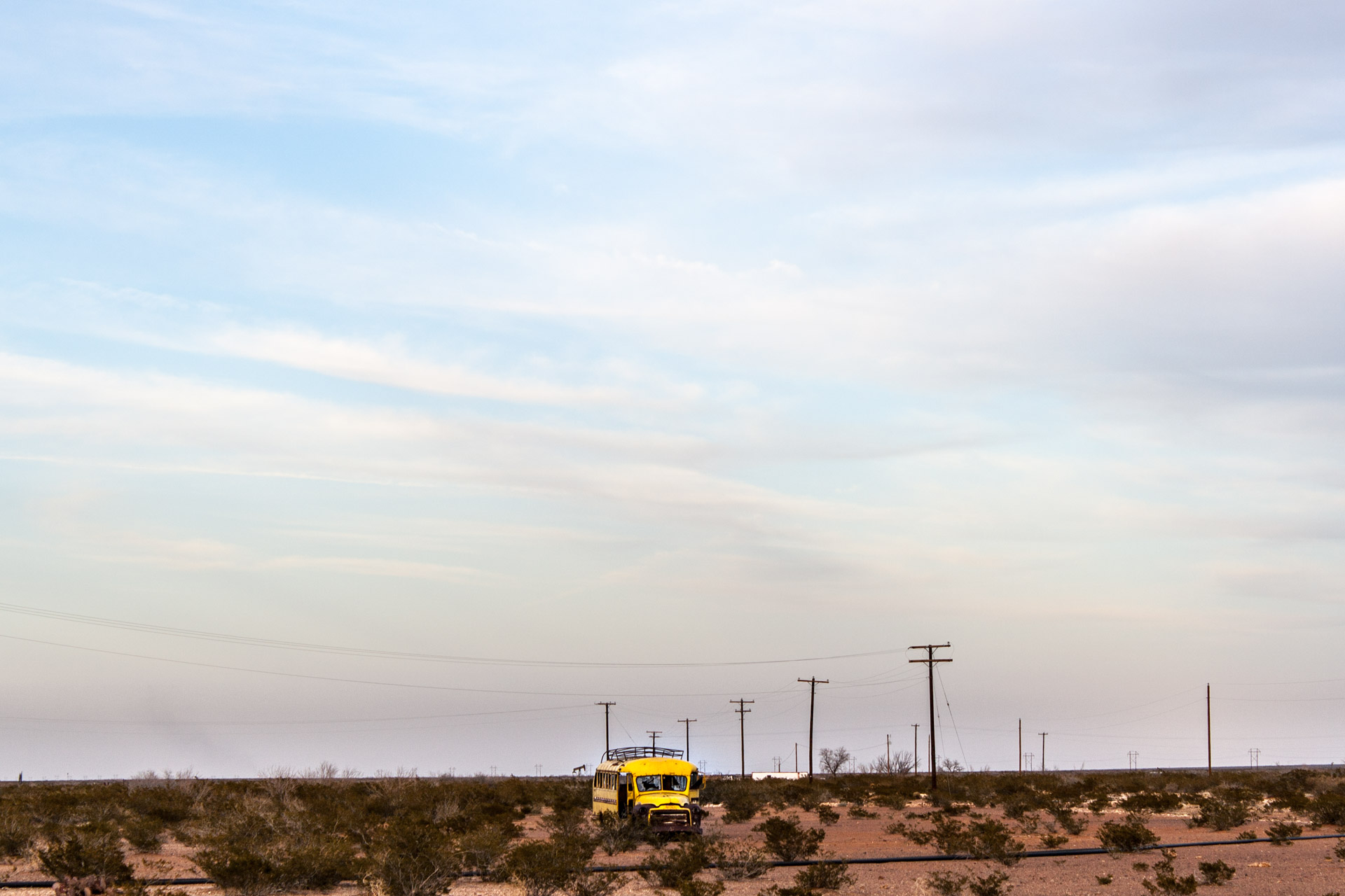 Deserted School Bus-Front Far