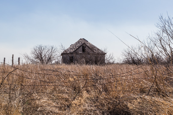 Clarendon, Texas - Hollow House With Barbed Wire