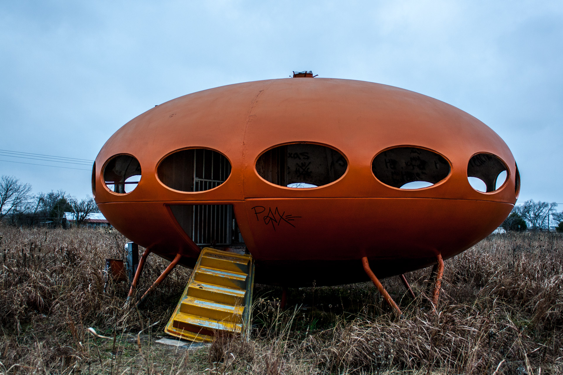 Royse City, Texas - The Orange Futuro House (stair close)